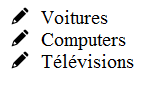 listes dont les puces sont des images