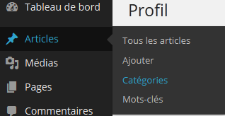 wordpress creation de categories