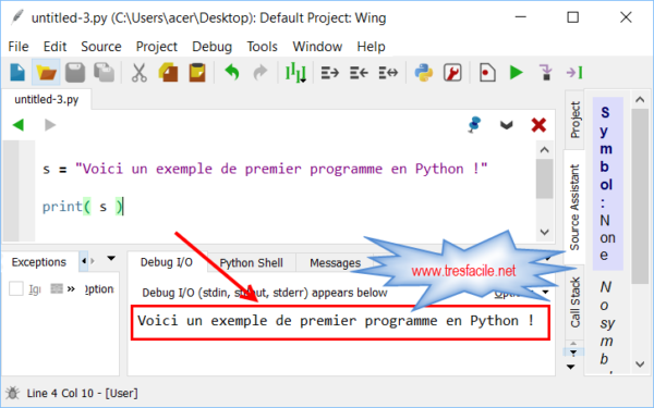 3- Création d’un premier programme Python avec Wing – Très Facile
