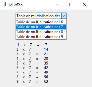 Solution Exercice 15: Table de multiplication en Python graphique ...