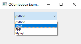 La liste Widget QCombobox PyQt5 Python