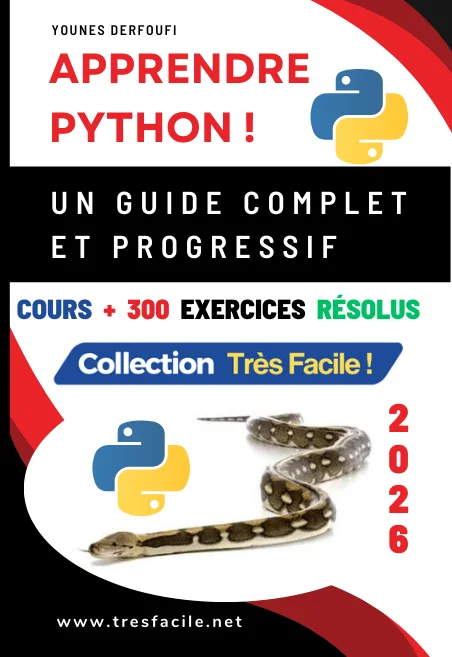 livre python sous forme de guide général du niveau débutant jusqu'au niveau expert avec exercices python solutions