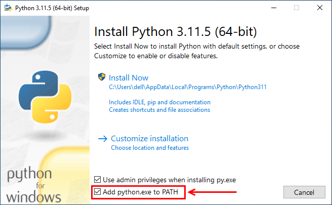 add python to path environnement