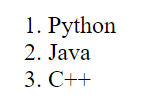 ordered list html ol