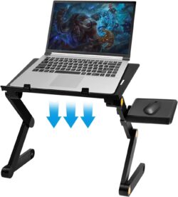 support ergonomique pour ordinateur portable, support de bureau pliable réglable avec tapis de souris