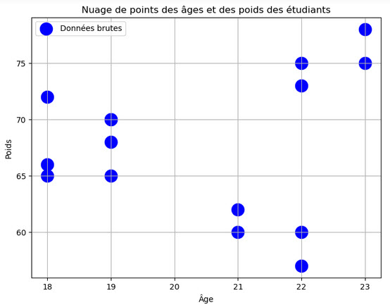 raw data before processing with the K-Means algorithm from the sklearn.cluster module