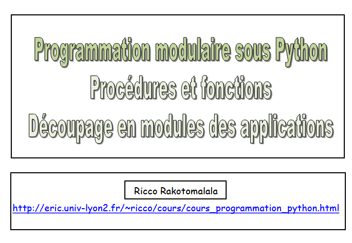 programmation modulaire python