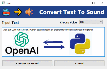 usage de python et la bibliothèque openai pour convertir les textes en audio
