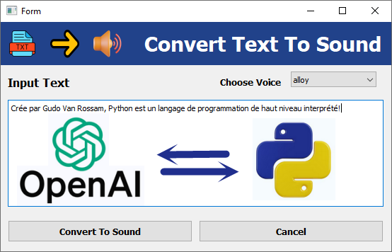 usage de python et la bibliothèque openai pour convertir les textes en audio