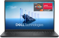 laptop dell Dell 15 Laptop DC15255 – 15.6" FHD 120Hz, AMD Ryzen 7 7730U, 16GB RAM, 1TB SSD, AMD Radeon Graphics, HD Webcam, Windows 11 Home, AZERTY Keyboard, Carbon Black