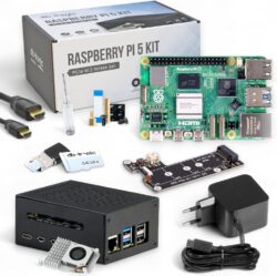 Raspberry Pi 5 8 Go PCIe M.2 NVMe – Kit | Boîtier en métal | Cooler Actif | Carte M.2 NVMe SSD PCIe | Bloc d'alimentation Officiel USB-C 27 W | Carte