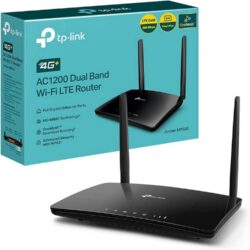 TP-Link Box, Routeur 4G+ LTE Cat.6 300 Mbps WiFi AC 1200 Mbps, 2 x SMA pour Antenne Externe, 4 Ports RJ45 Gigabit, Amovibles, OneMesh, Modem Carte SIM