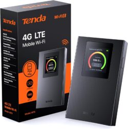 Tenda router Pocket WiFi Portable, MiFi 4G LTE CAT4 150Mbps, Batterie Rechargeable 2100mAh, USB-C, WPA3, Compatible
