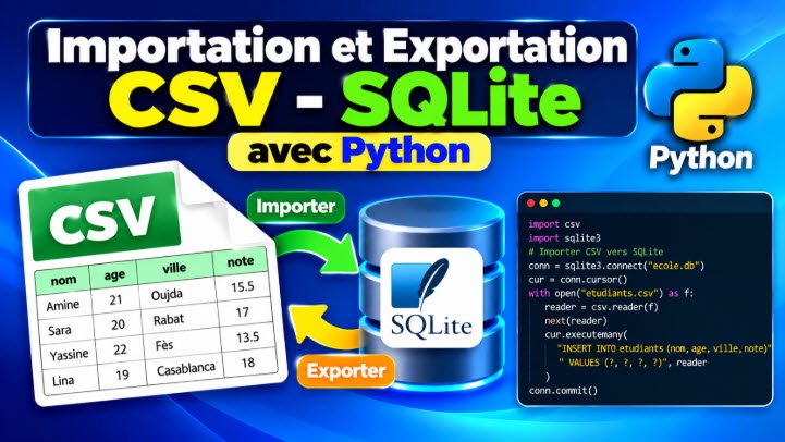 importer et exporter des données d'un fichier csv vers une base de données sqlite