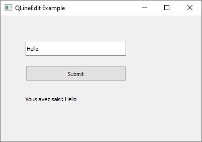Utiliser un champ QLineEdit PytQt5
